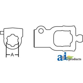 W366829 - Implement Yoke, Splined CV 1 3/8 - 21 Spline - Interfer