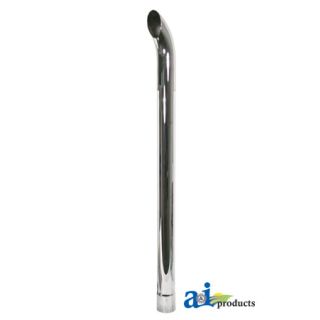 ZNL89051C - Chrome Exhaust Stack, Curved, 48 Long, Slotted 3 Id