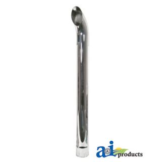 ZNL89057C - Chrome Exhaust Stack, Curved, 48 Long, Slotted 4 Id