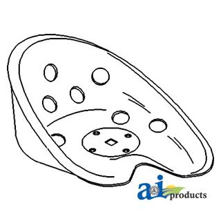 8N400 - Pan Seat, Steel, Non Flip Back